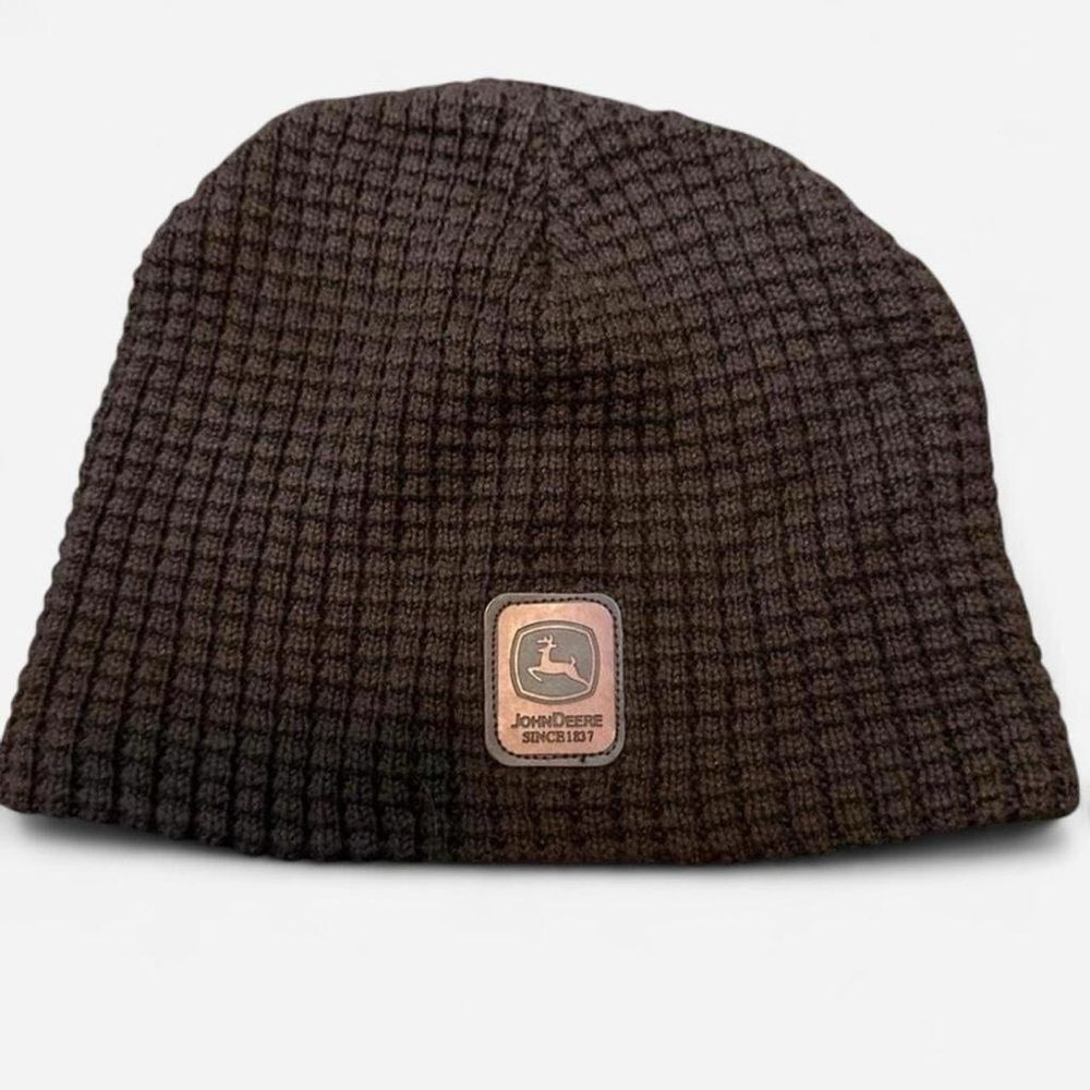 John Deere Beanie Unisex One Size Brown Waffled Pull On - Picture 4 of 5